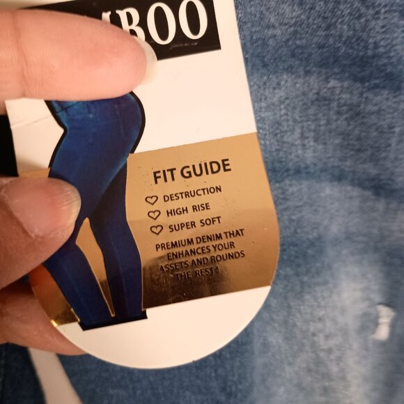 Bamboo High Waist Butt Lifting Skinny Jeans Women’s 17/33 Distressed NWT - Picture 9 of 9